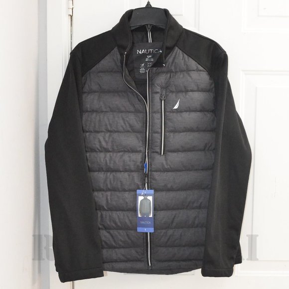 Nautica Men’s Mix Media Gray/Black Jacket - Picture 2 of 5